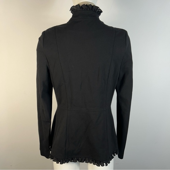 Joseph Ribkoff Black Ruffle Military-Style Blazer - Picture 2 of 8